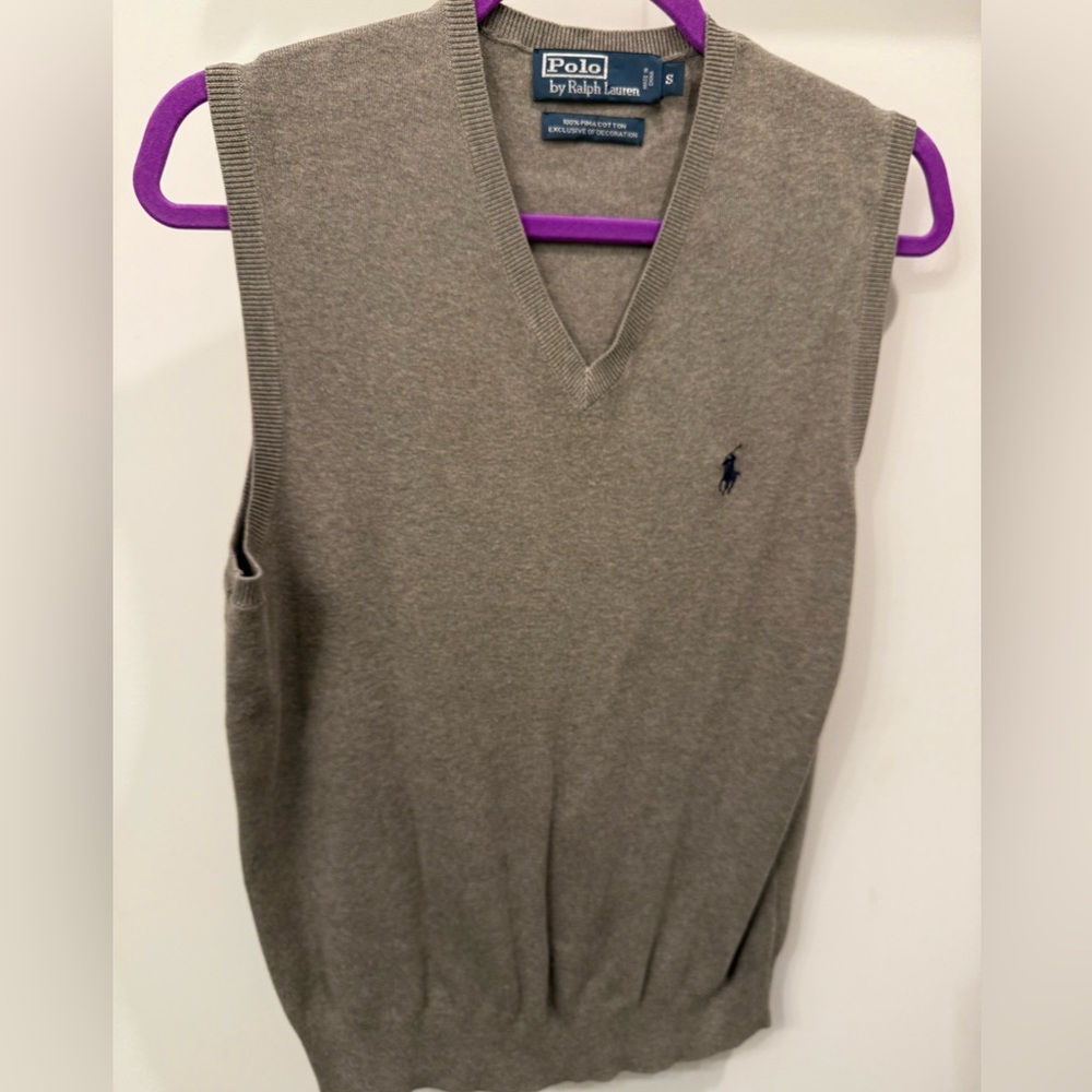 Ralph Lauren Taupe V-Neck Sweater Vest